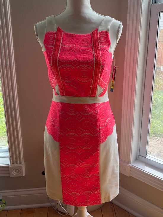 Gianni Bini Dresses & Skirts - NWT Gianni Bini Ivory Watermelon Lace Summer Dress Size 4 Cocktail Wedding Guest